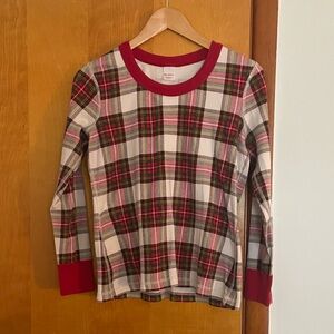 Hanna Anderson plaid holiday pajamas ladies L top